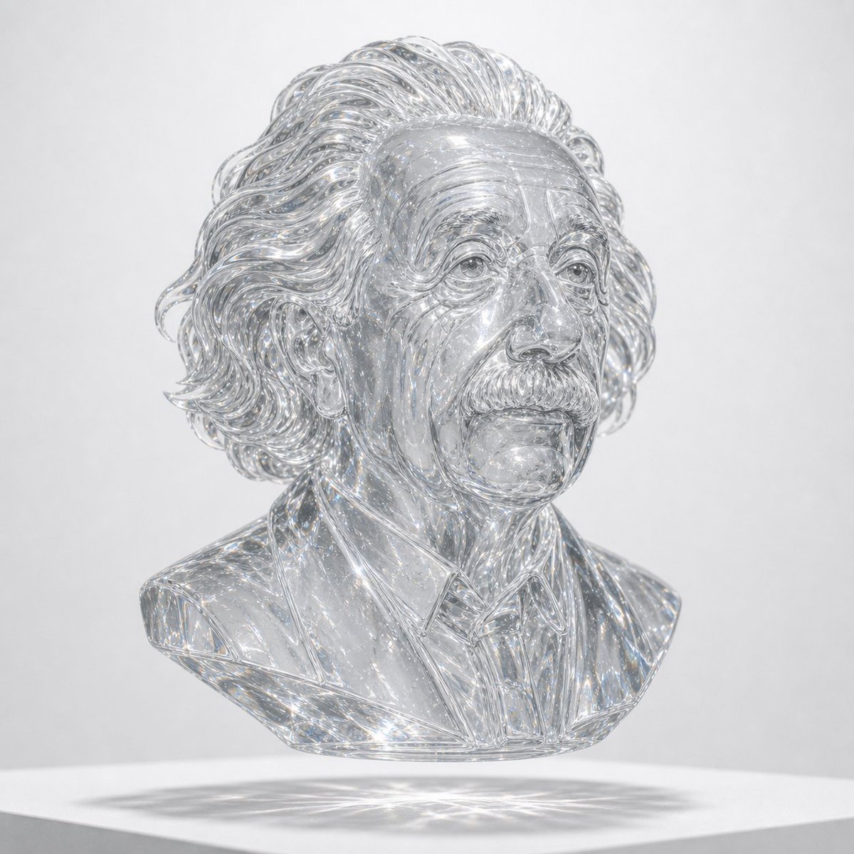 Crystal Glass Sculpture Bust Render