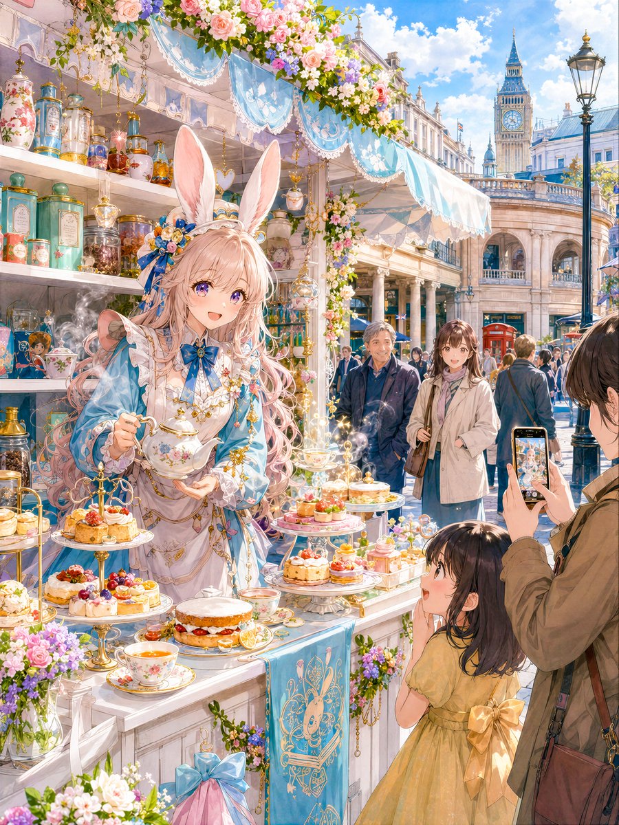 Moon Rabbit's London Tea Stand