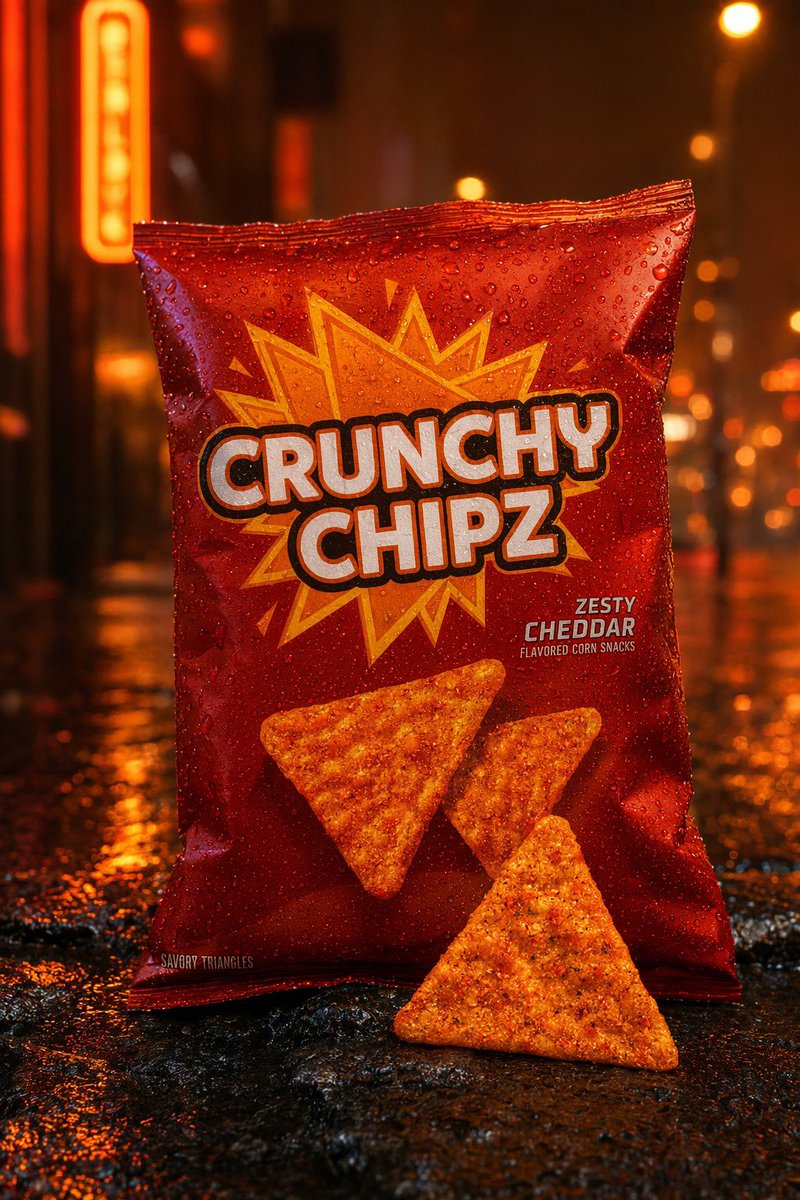 Neon Rainy Night Snack Ad