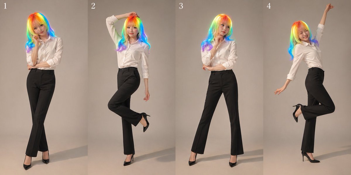 Rainbow Neon Fashion Four-Panel