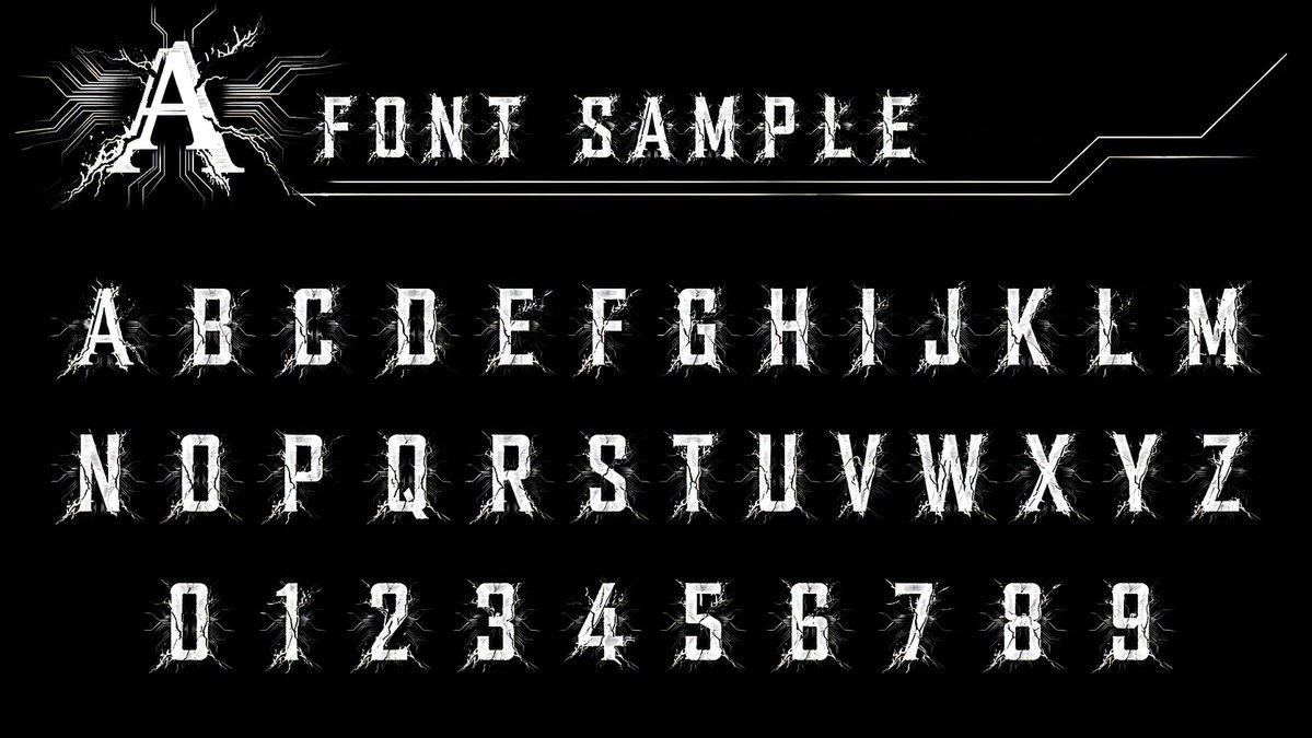 English Number Font Sample Book