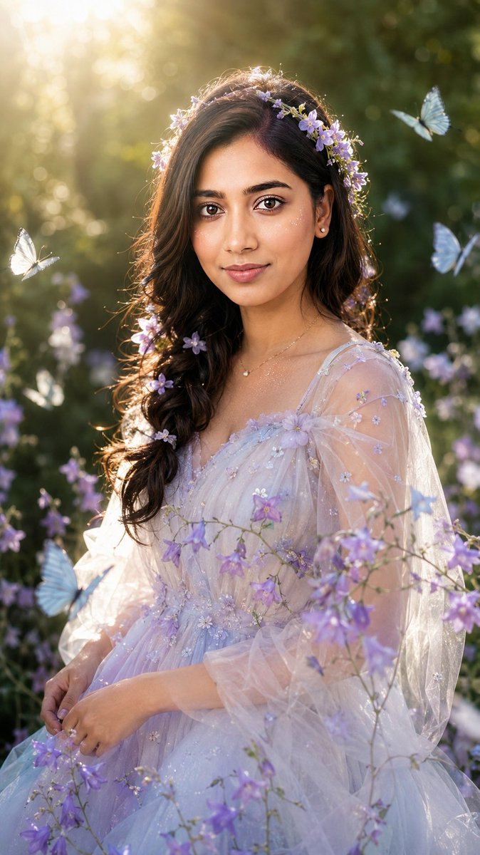 Realistic Ethereal Garden Fairy Portrait