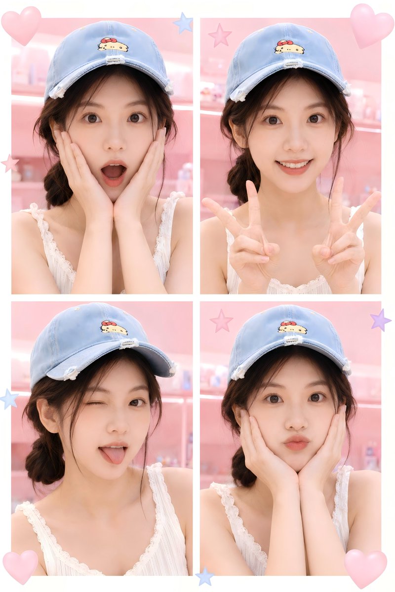 Cute Kawaii Four-Photo Collage