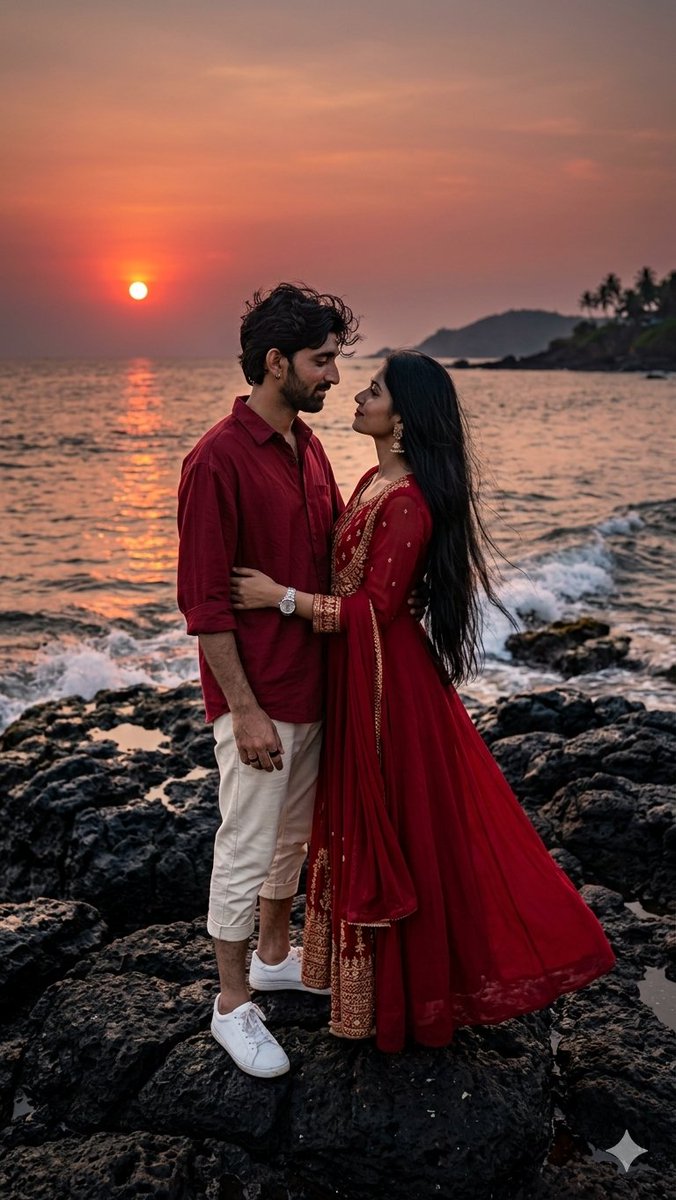 8K Romantic Couple Sunset Seaside