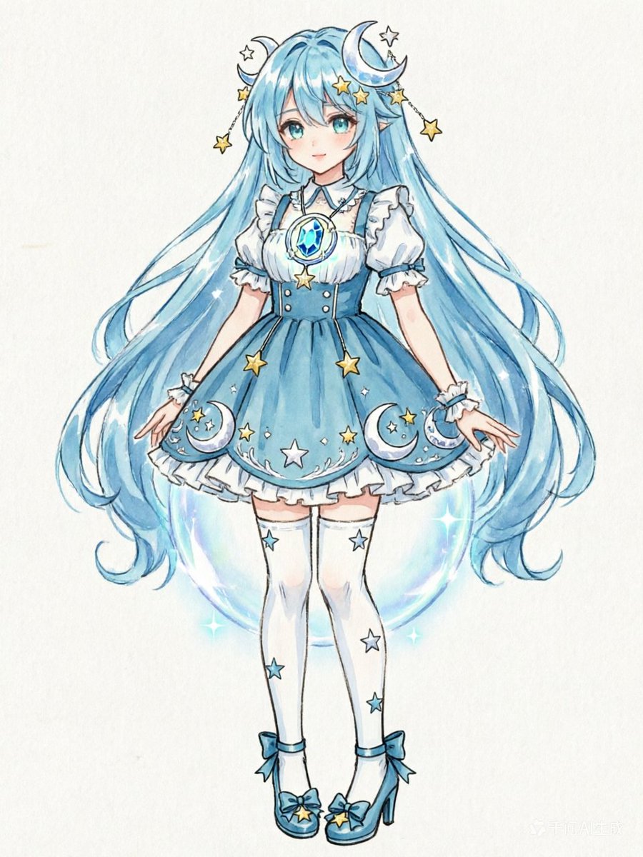 Celestial Magical Girl Character Design Sheet