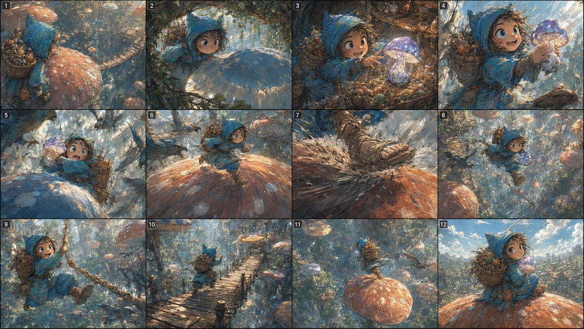 Magical Mushroom Forest Adventure Storyboard