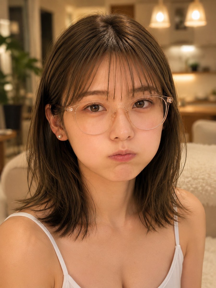 Cozy Selfie Pout Portrait