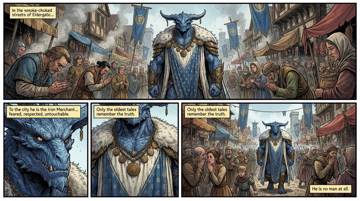 Azure Dragon Walks Medieval Market
