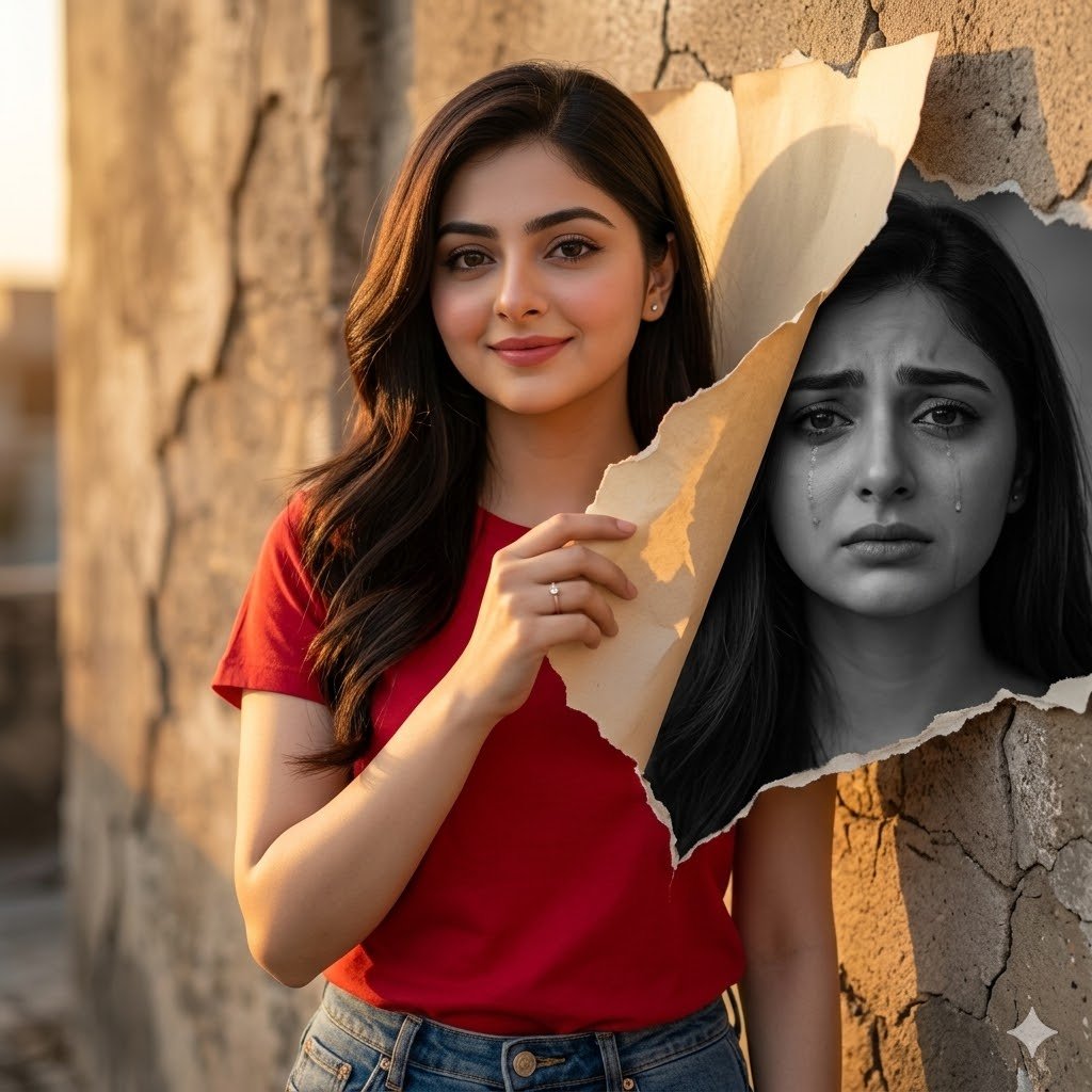 Torn Paper Dual Emotion Portrait