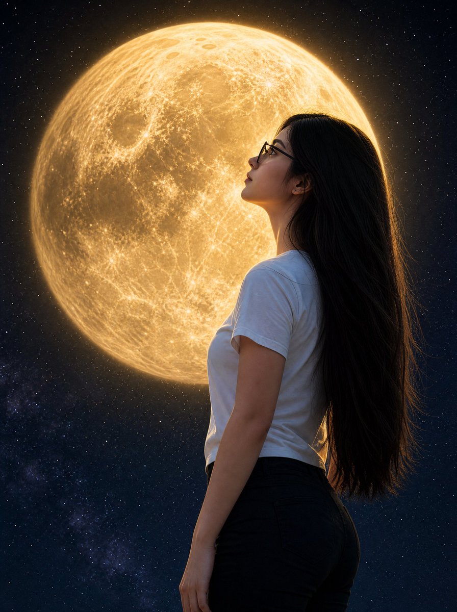 Moonlit Stargazer Portrait