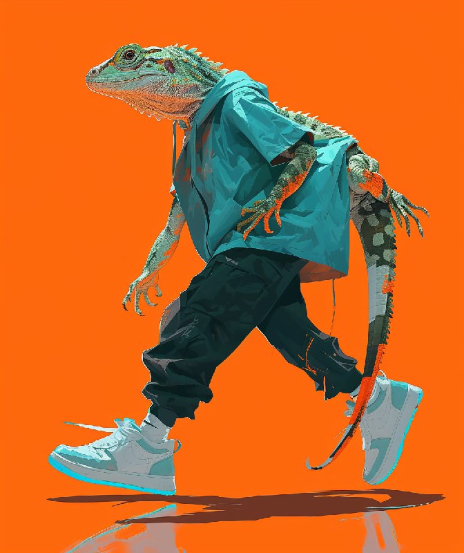 Lizard Walking in Sneakers Azure Post-Internet Cover Art