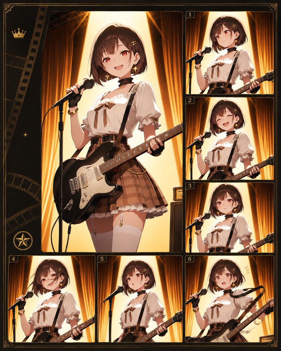 Ornate Anime Guitarist Collage