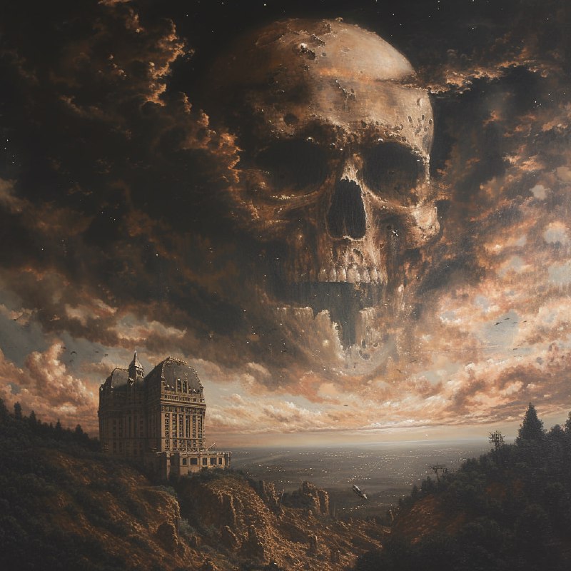 Overlook Hotel Beneath a Skull-Shaped Sky
