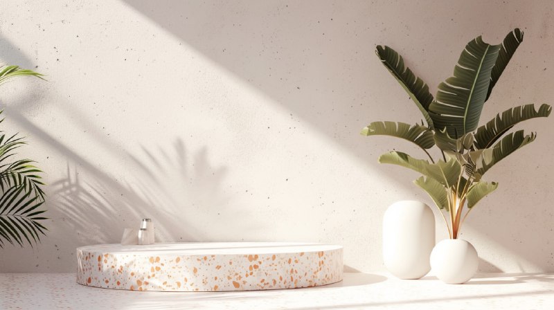 Terrazzo Texture Podium Backdrop for Product Display