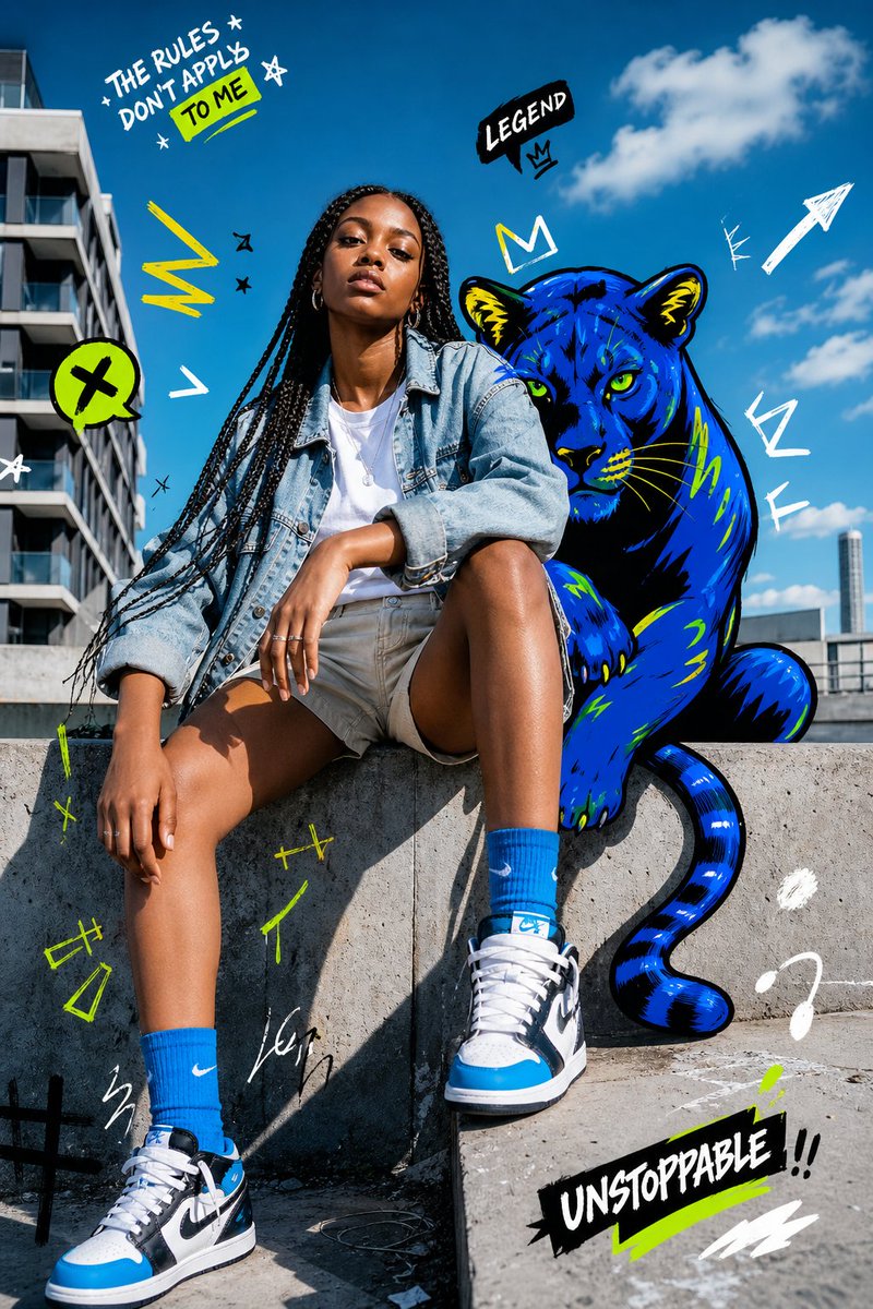Street Rebel With Blue Panther