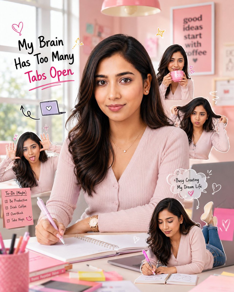 Creative Pink Office Girl