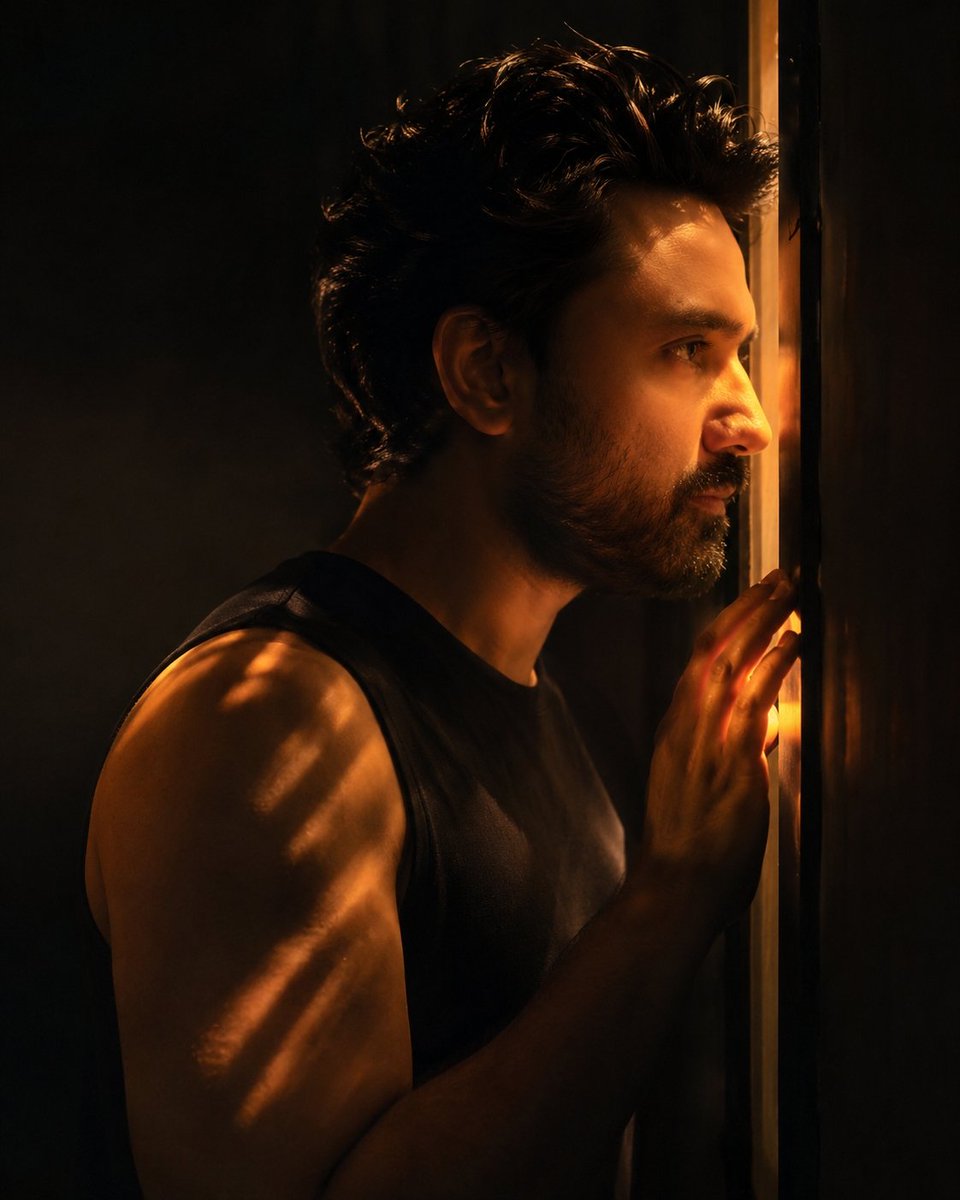 Cinematic Warm Lit Contemplative Portrait