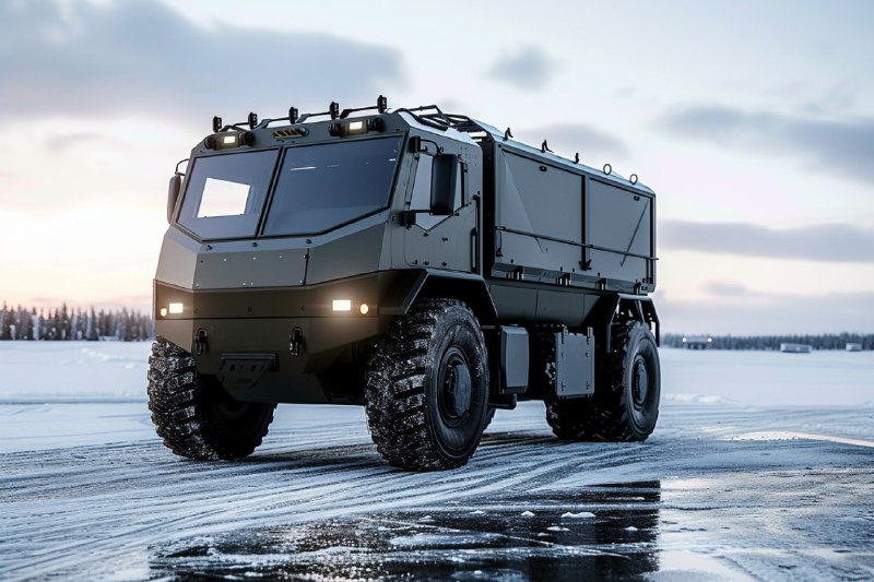 Self-Driving Electric Military Cargo Truck Concept