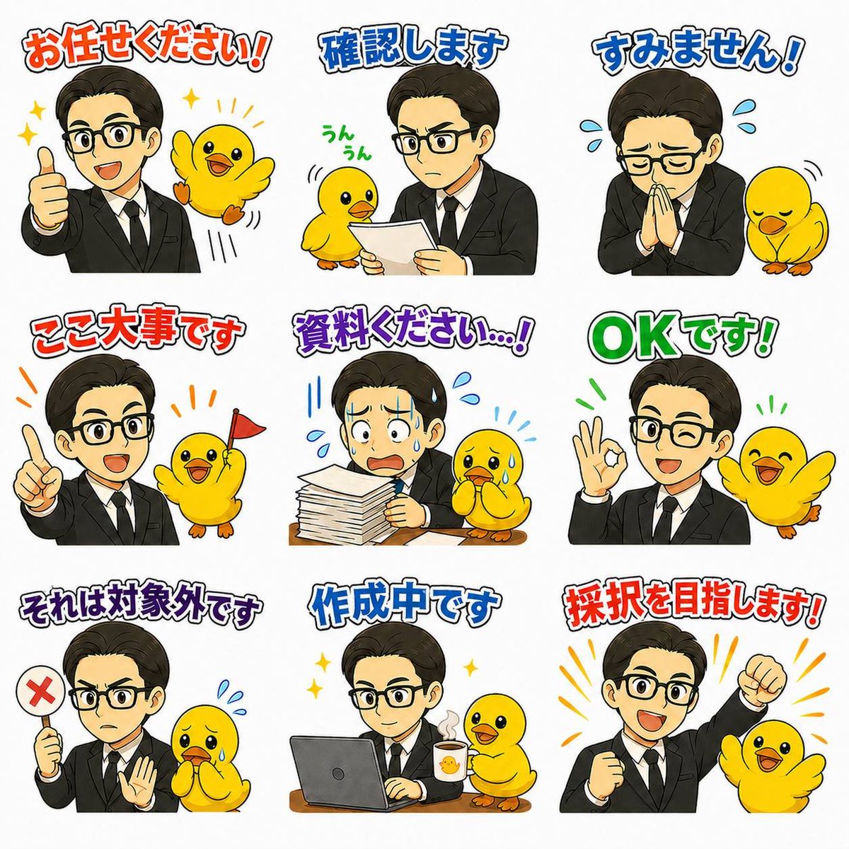 Cute Office Chick Sticker Pack