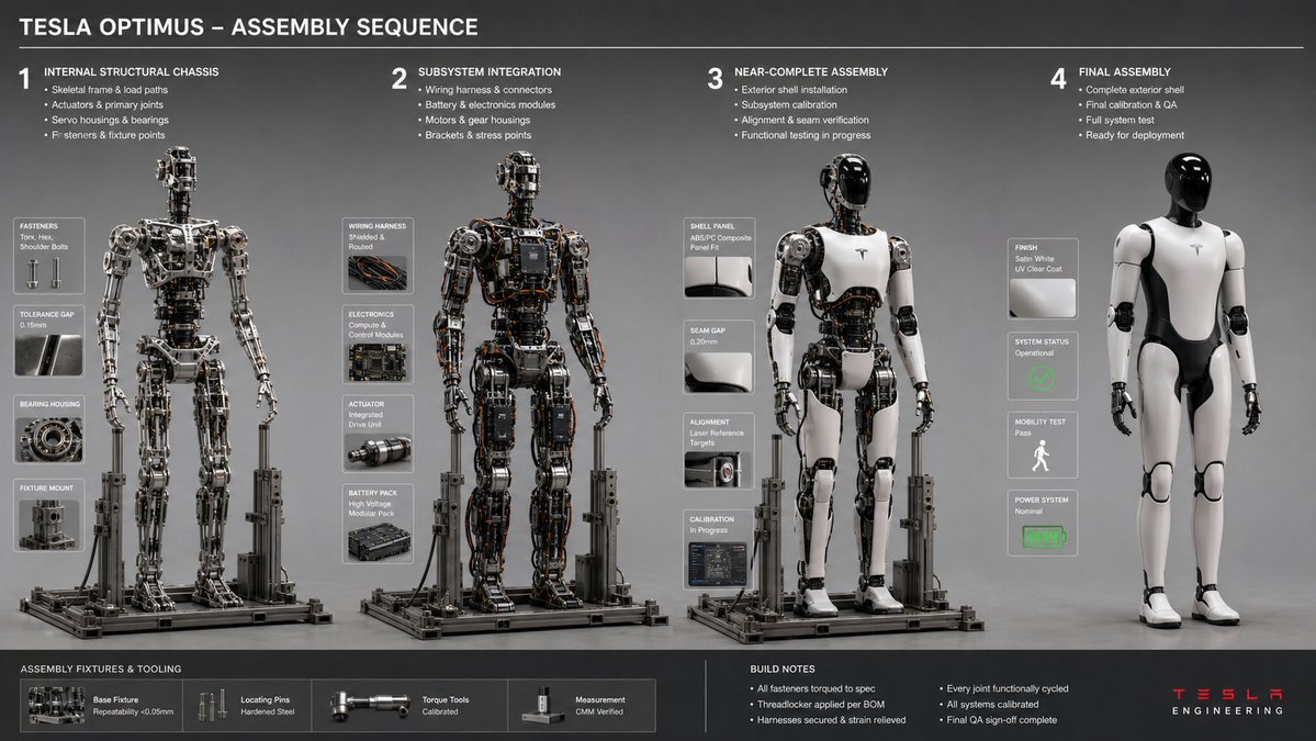 Tesla Optimus Robot Build Sequence