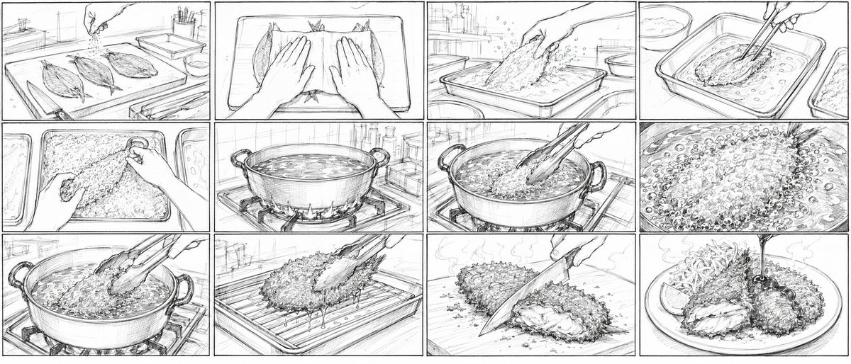 Anime Cooking Storyboard Sketch