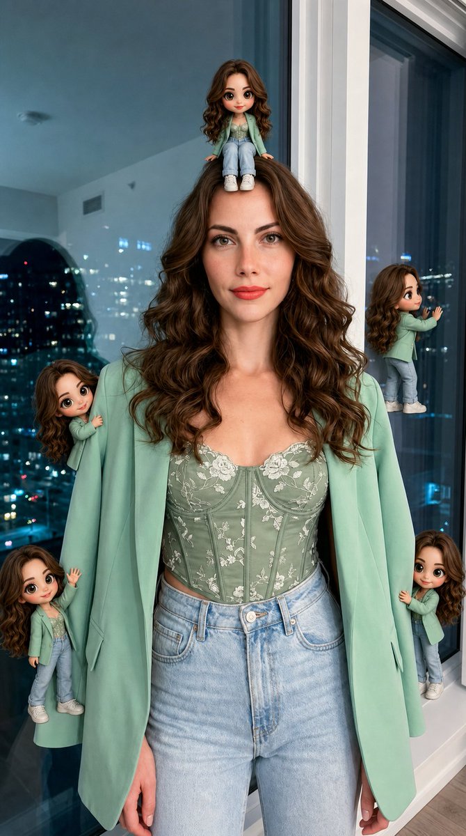 Realistic Person with Chibi Clones