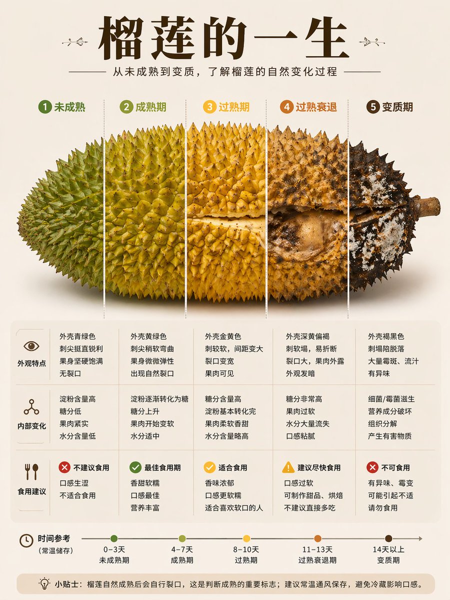 Durian Ripening Lifecycle Stages