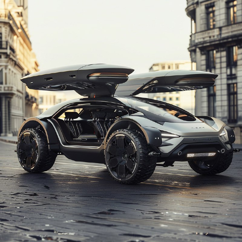 Futuristic VTOL-Inspired SUV Concept Vehicle