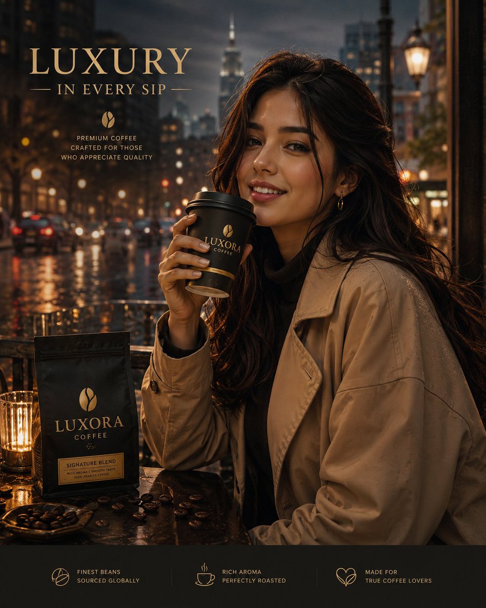 Luxury Coffee Rainy Night Ad
