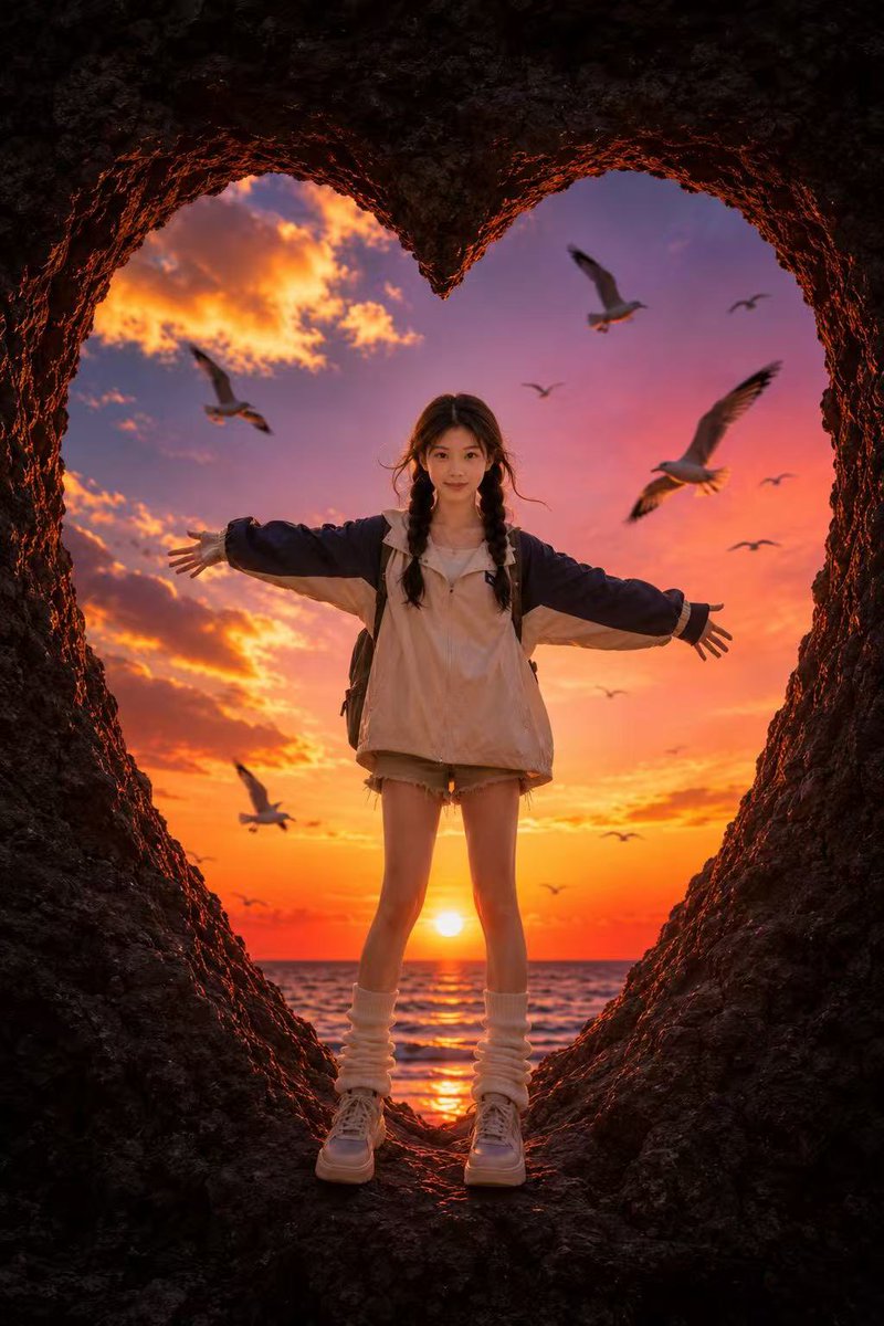 Heart Cave Sunset Portrait