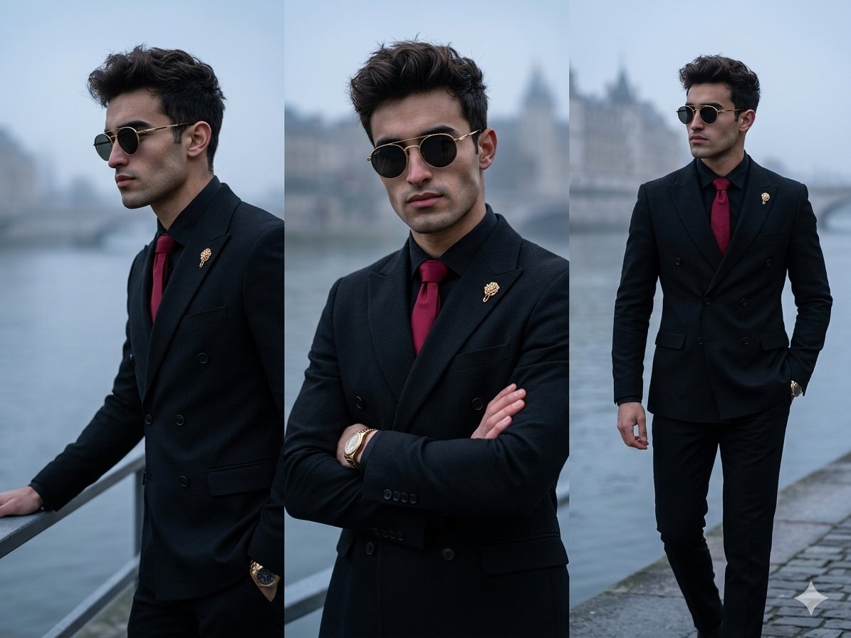 Stylish Men's Portrait Collage