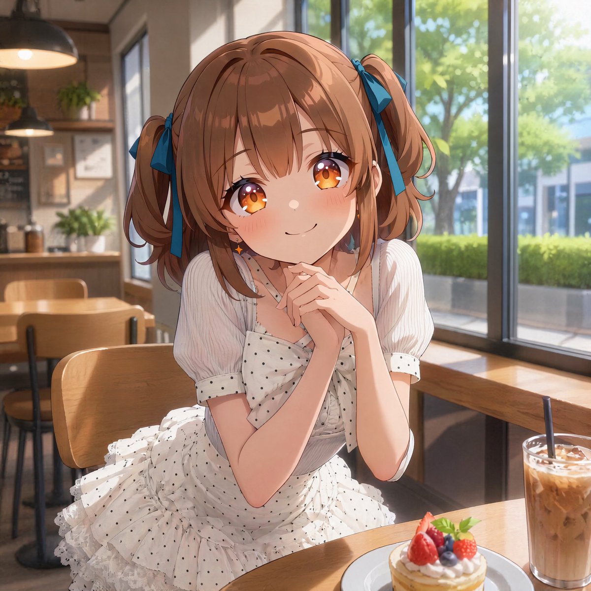 Sunlit Cafe Anime Girl
