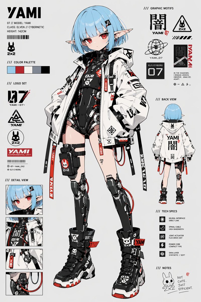 Cyberpunk Elf Cyborg Girl Design