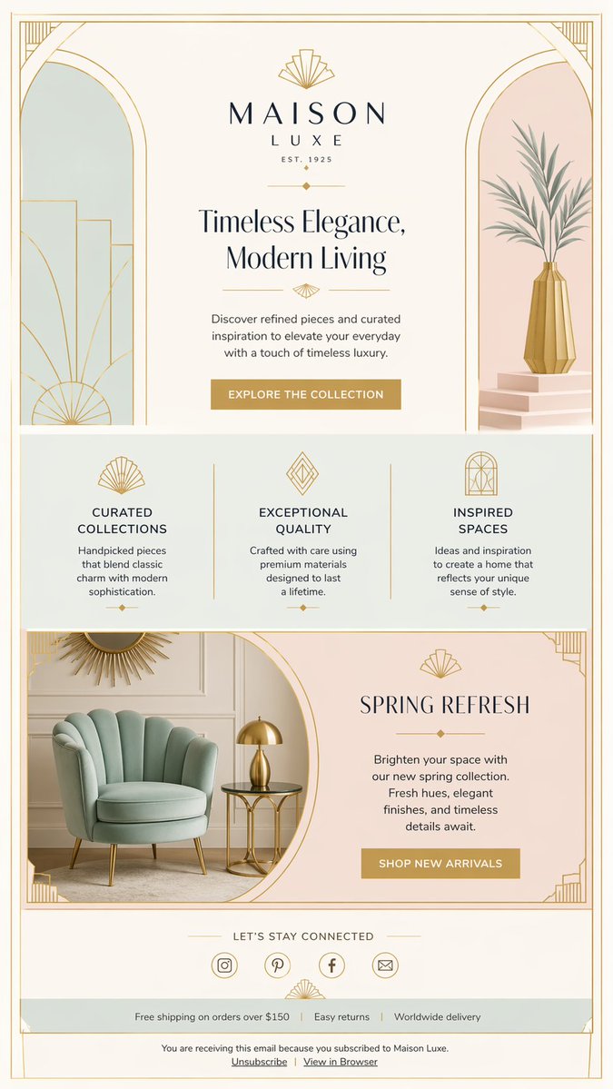 Luxury Home Decor Email Layout
