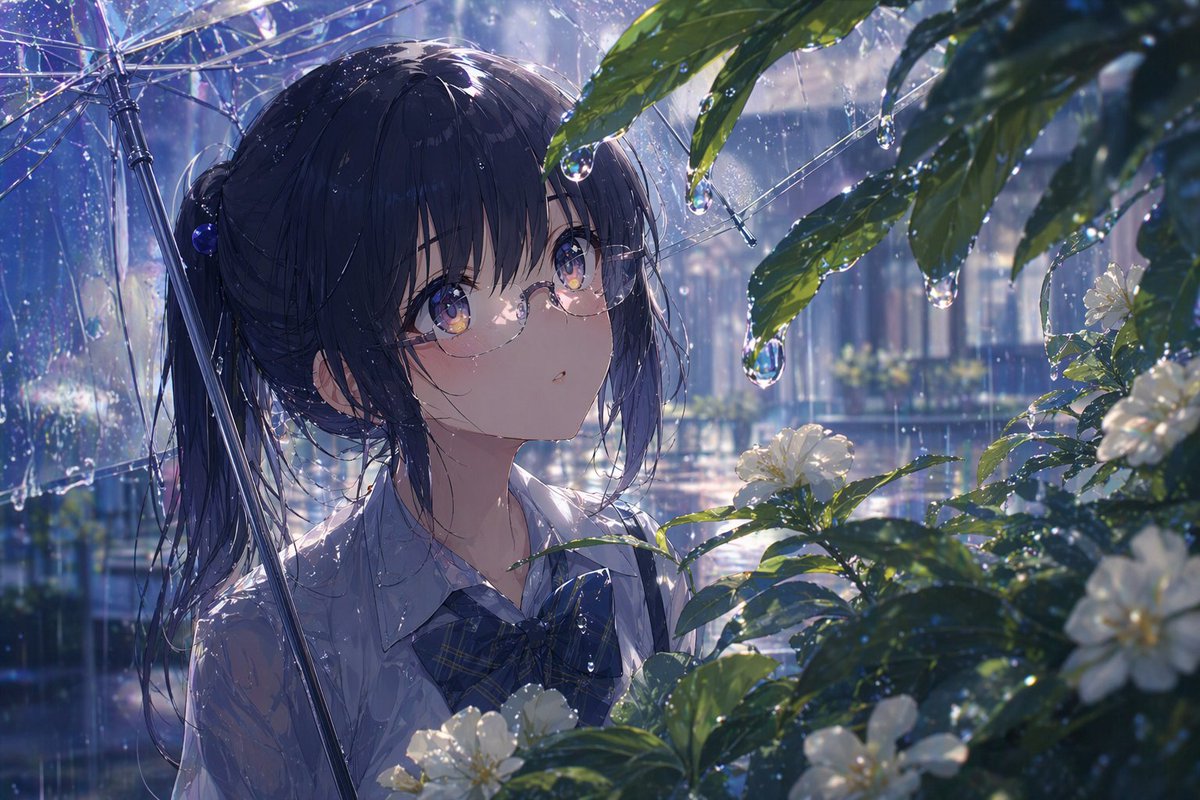 Anime Girl in the Rain