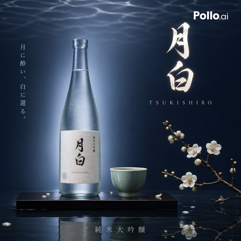 Luxurious Japanese Sake Poster Ad