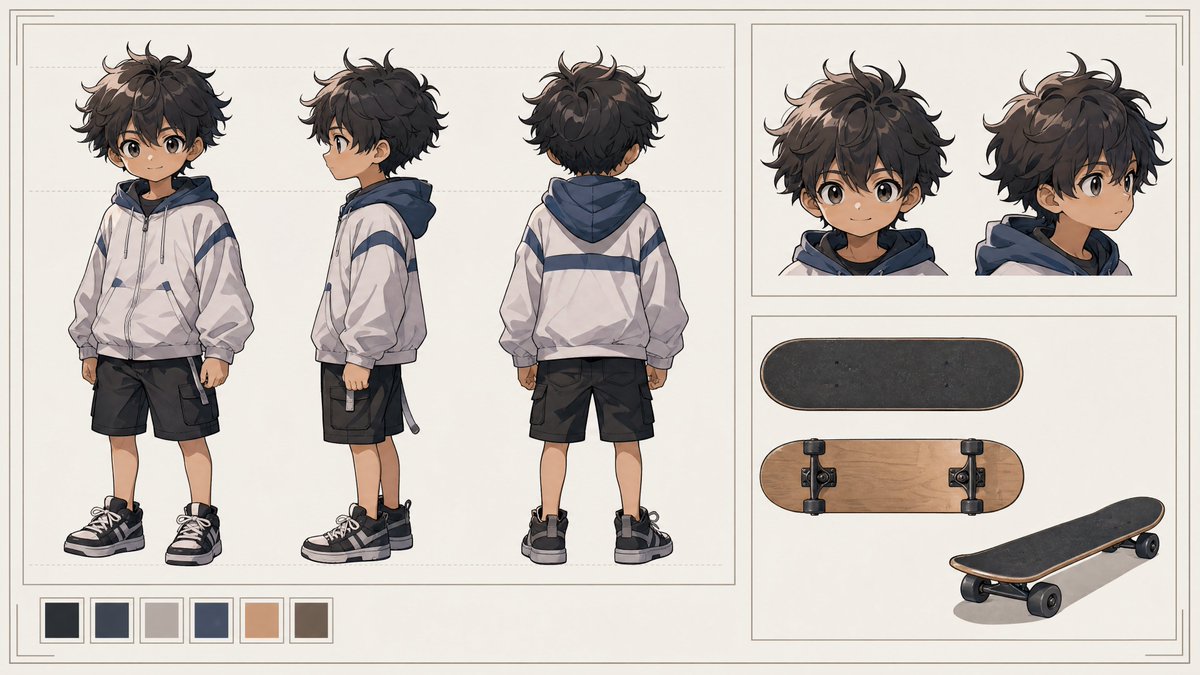 Mini Boy Character Sheet Design