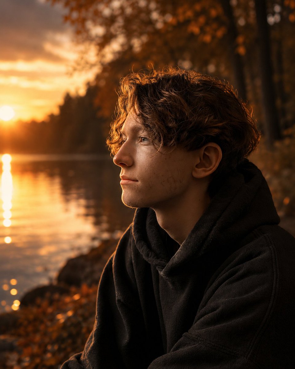 Golden Hour Lakeside Contemplation
