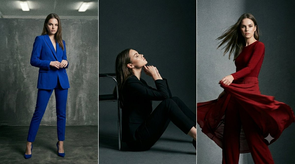 Cinematic Fashion Editorial Triptych
