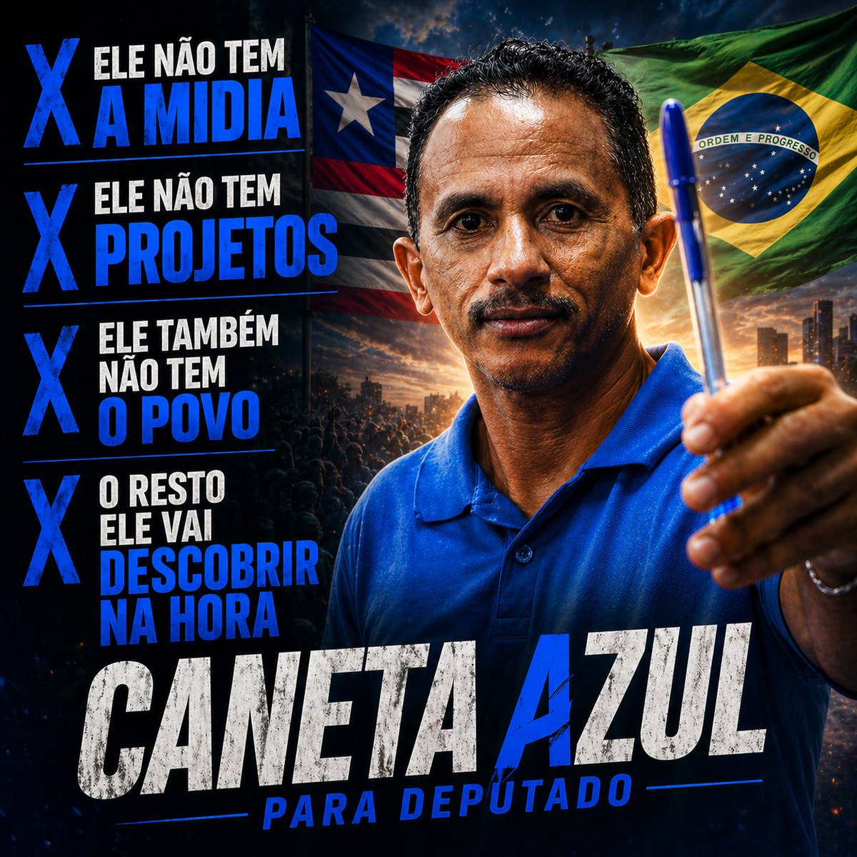 Dramatic Blue Pen Political Campaign