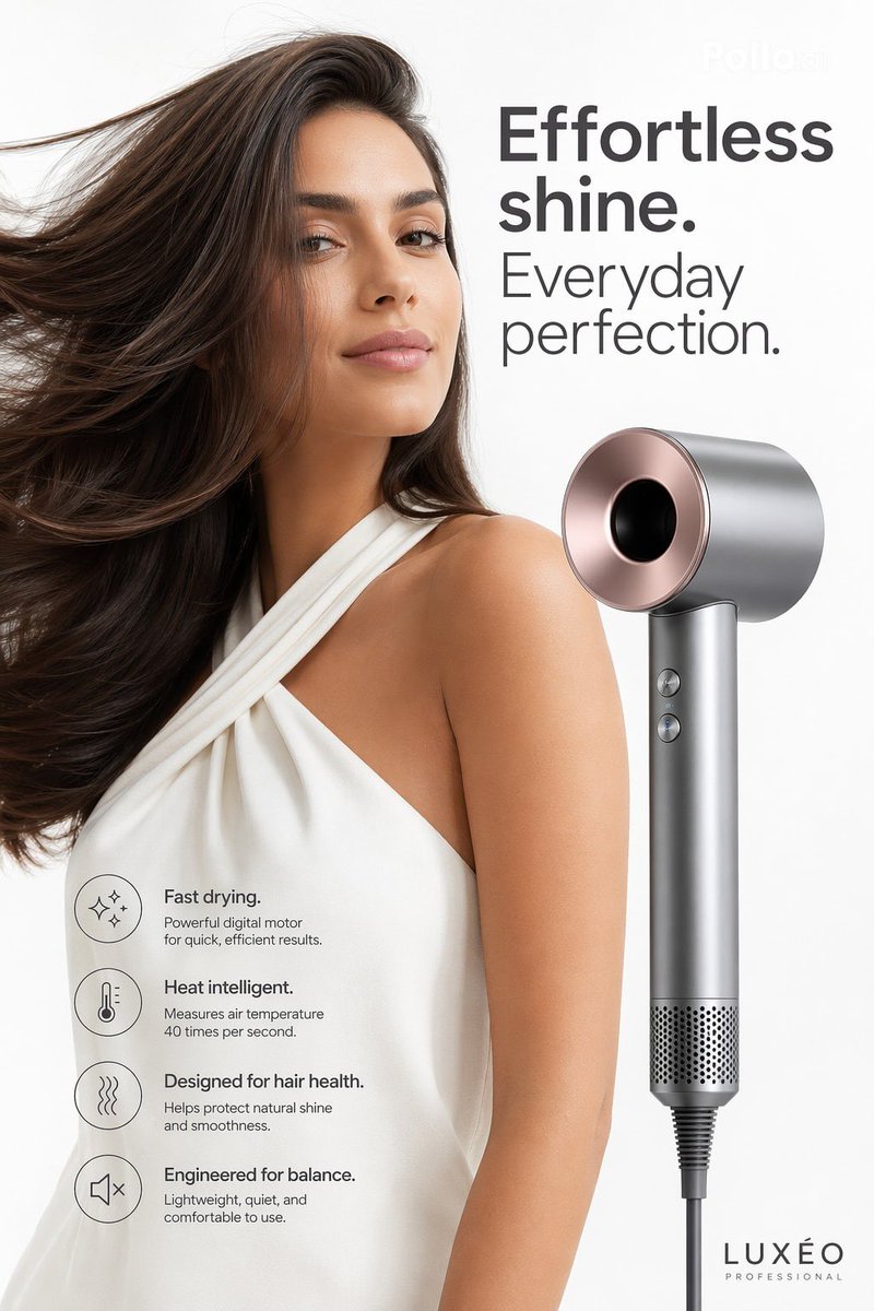 Premium Minimalist Hair Dryer Ad