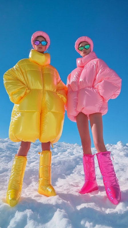 Beautiful Fashion Models in Inflatable Suit