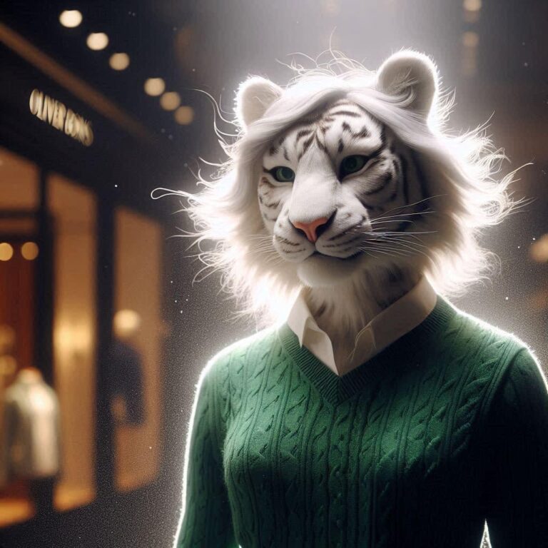 Sumatran White Tigress In Elegant Jumper