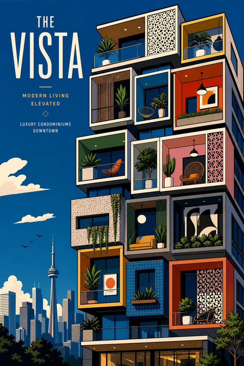 Retro Modern Architectural Poster