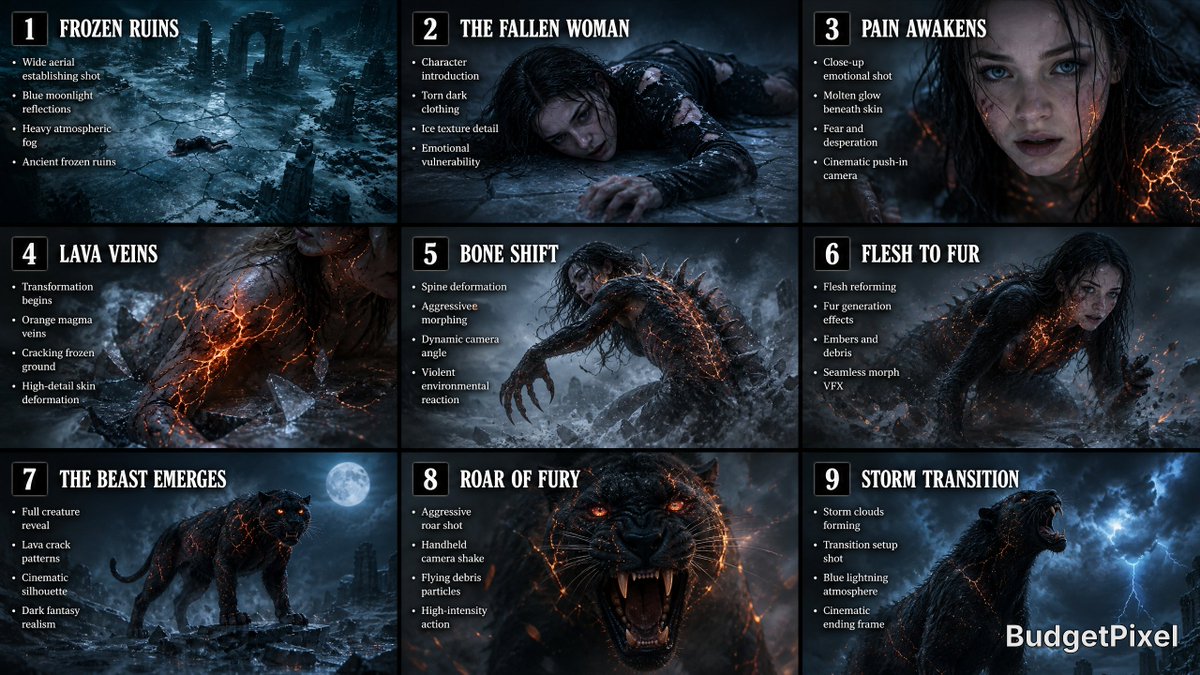 Dark Fantasy Transformation Storyboard