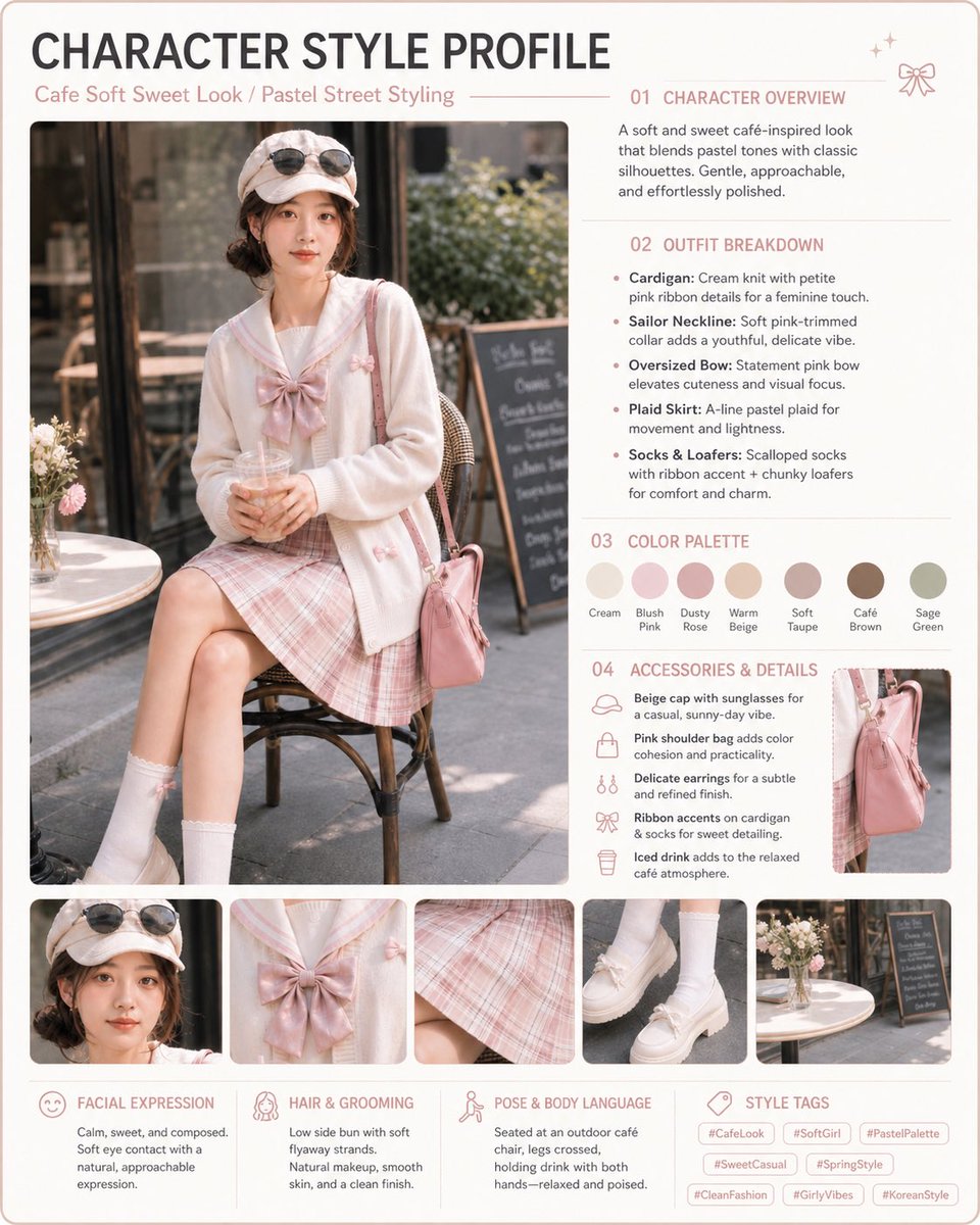 Korean Cafe Pastel Street Style