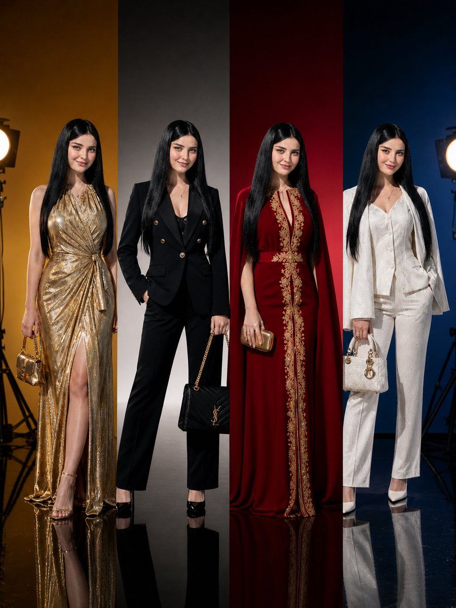 Luxury Four Panel Fashion Poster