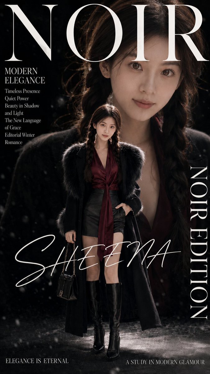 Noir Winter Fashion Editorial Cover