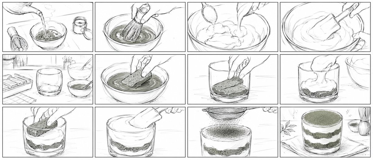 Matcha Tiramisu Storyboard