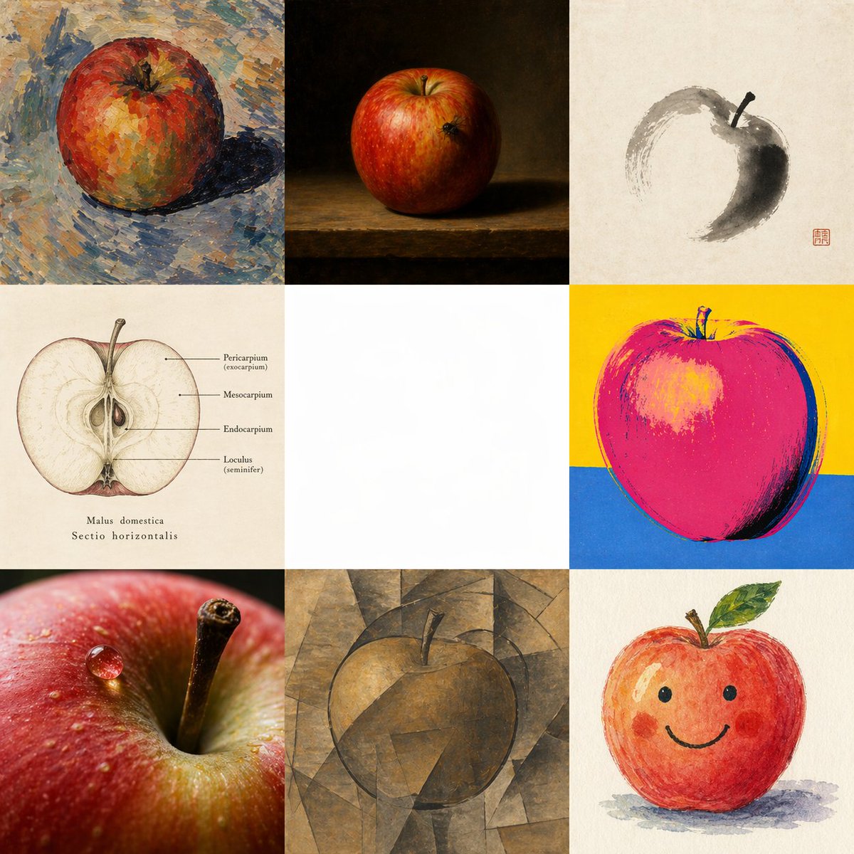 Eight Apples: One Fruit, Infinite Styles